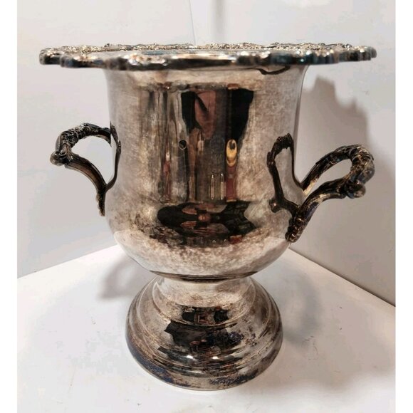 Vtg Oneida Silver Plate Champagne Wine Cooler Ice Bucket Chiller with Handles - Picture 1 of 16